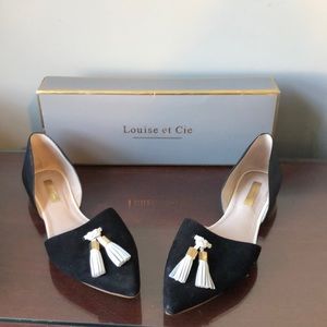 Louise et Cie black velvet/ leather flats